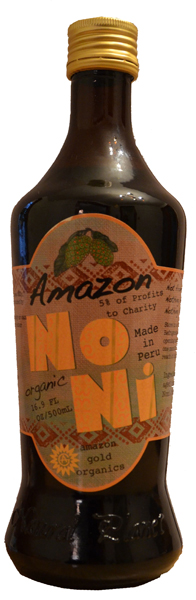The Amazon Gold Organics Noni Juice Bottle